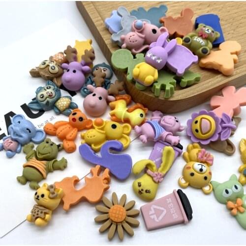Acrylic Cute Animal Cartoon Beads for Jewelry DIY making No Hole childrens headdress Rope Accessories