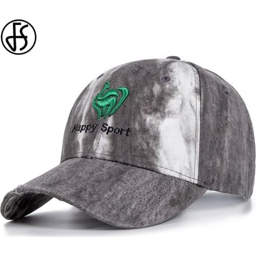 FS New Korean Style Hole Dilapidated Baseball Caps For Men Women Green Embroidery Gray White Hip Hop Hat Summer Golf Cap Gorras