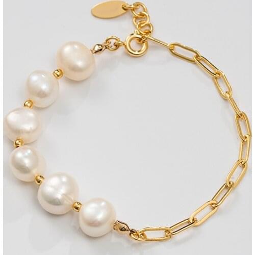 Jaeeyin 2021 Trendy Classic New Arrival Simplicity Jewelry Baroque Freshwater Pearl Bracelet Gift For Girlfriend Women Lady Girl