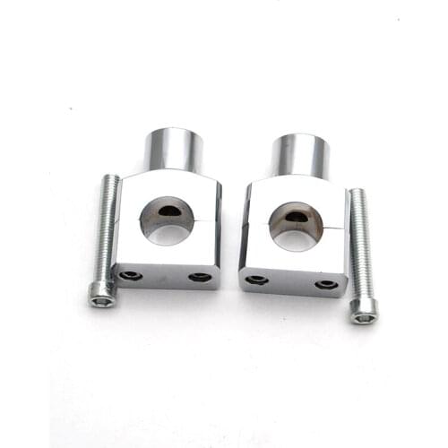 CNC Aluminum Motorcycle Shorty Black Billet 1" 25mm Handlebar Riser Bar Clamp For Harley Honda Yamaha Kawasaki Custom