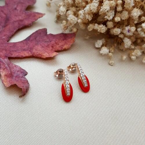 Hot Sale Love Trendy 925 Silver Turkish Jewelry Zircon Fashion Earrings For Women Valentines Day Luxury Designer