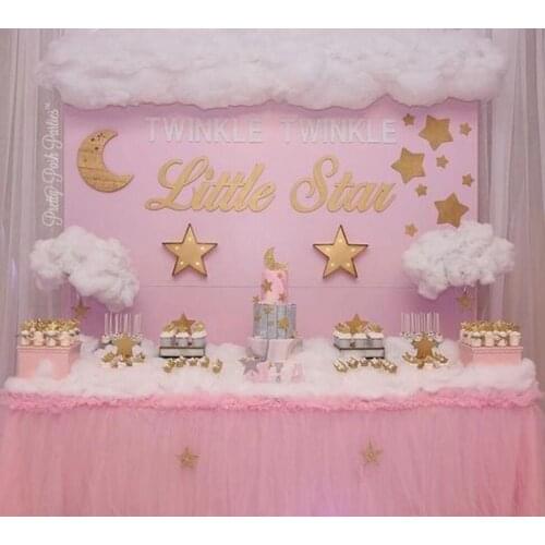 HUAYI Photography Backdrop Birthday Party Desserts Cake Table Decor Photo Background Twinkle Little Stars Baby Shower DropW-3427