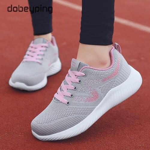 Spring Autumn Womens Sneakers Breathable Mesh Casual Shoes Woman Walking Sports Flats Female Lace Up Travel Ladies Footwear