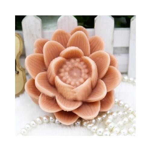 Lotus Handmade Soap Mold Candle Silicone Mould Flower Soap Molds Lotus Soap Making Moulds Aroma Stone Resin Clay Chocolate PRZY