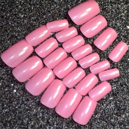 24pcs Taro Purple Color False Nails Candy Full Artificial Manicure Nails Long Square Smooth Tips