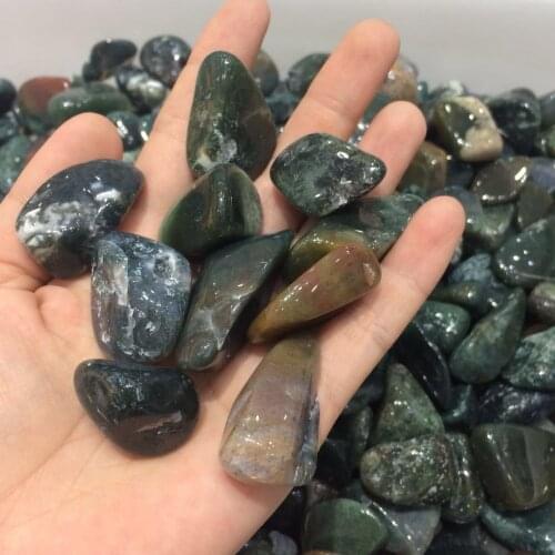 Natural Moss Agate Tumbled Stone Gemstone Crystal Gravel For Decor