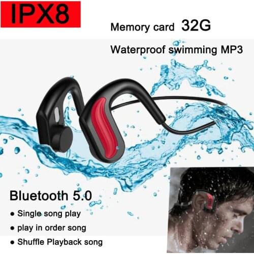 Newest IPX8 Waterproof MP3 Music Player 32GB Built-in Memory Swimming Diving Earphone Bone Conduction Headphone sport/out MP3