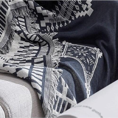 New Classic Sofa Cover Dust Proof Living Room Classic Style Blanket Ocean Blue