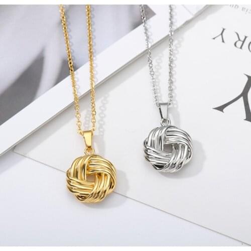 Necklaces for Women Stainless Steel Simple Gold Lines Irregular Circular Geometry Pendant Jewelry 2020 Wholesale Gift Bijoux BFF