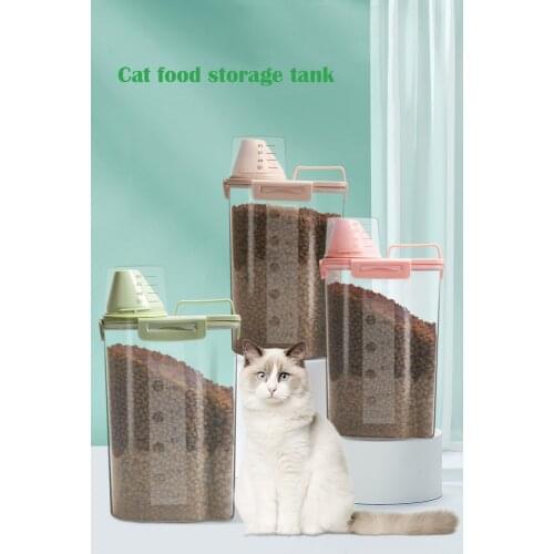 PP Dog Food Container Good Seal Function Plastic Pet Cat Food Moisture-Proof Storage Box With Pour Lids Kitchen Storage Bottles