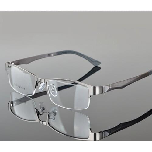 Half Rim Alloy Flexible TR-90 Temple Legs Optical Eyeglasses Frame for Men and Women Eyewear Rectangular Half Rim Eyeglasses