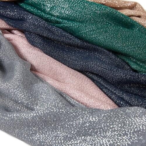 10pc/lot Glitter Tassel Scarf Muffler Muslim Hijab Headband Long Fashion Wraps With Silver Thread Plain Scarf Hijab Thin Soft