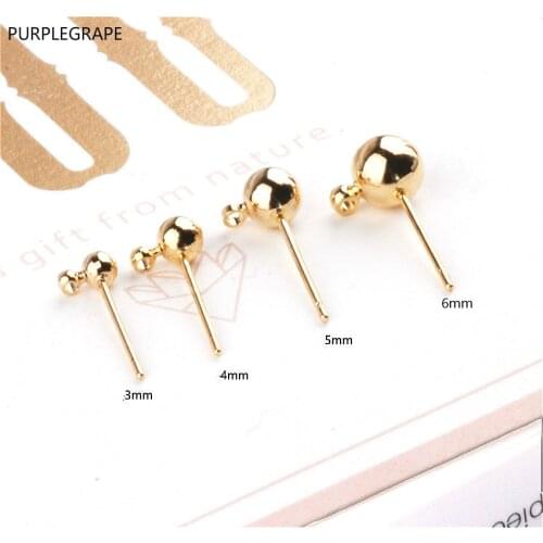 DIY EarringsJewelry Accessories Handmade Copper 18k Gold Plating Color Protection Ear Pins with Hanging Material 10pcs