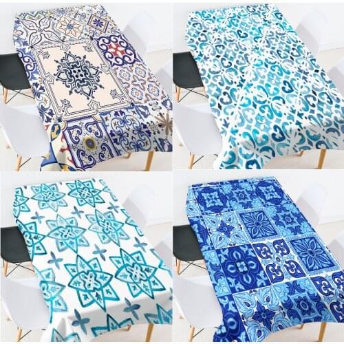 Geometric stripe printing table cloth rectangular party table cloth dinning table cover elegant table cloths Oilcloth on table