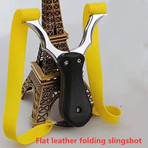 Foldable Pocket Powerful Portable Hunt Tool Slingshot Bow Catapult with Pouch for Outdoor Hunting Fishing