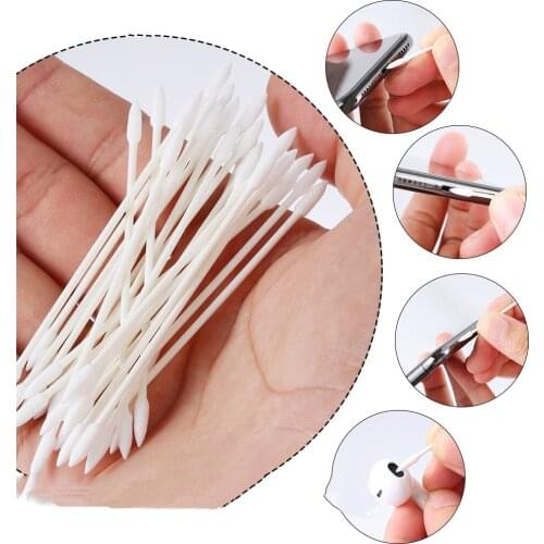 50PCS Swab For Apple Airpods Case For AirPods Earphone Phone Charge Port Apple Airpods Cotton Disposable Stick Cleaning Tool