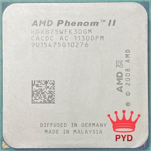 AMD Phenom II X3 B75 3.0 GHz Triple-Core CPU Processor HDXB75WFK3DGI /HDXB75WFK3DGM Socket AM3