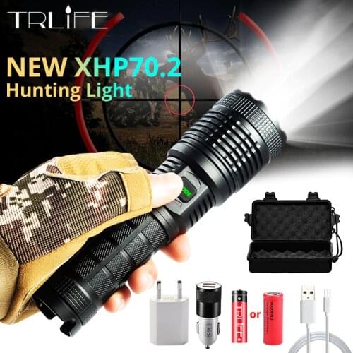 8000LM Ultra Bright XHP70 LED Flashlight Hunting Xlamp Aluminum L2 Waterproof Torch High Power Lanterna By 18650 for Christmas