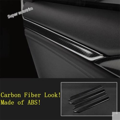 Lapetus Inner Door Armrest Decoration Strip Cover Trim Fit For Honda Civic 10th Sedan 2016 - 2020 ABS Carbon Fiber Look