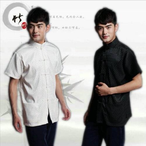 High Quality Men Traditional Chinese Clothing for Men Chinese Tang Costume Cheongsam Top Female Summer Shot Sleeve Shirt 16