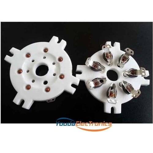 1PC Silver Plated 7pin ceramic Vacuum tube socket for 6C33 FU29 FU19 FU32 FU30