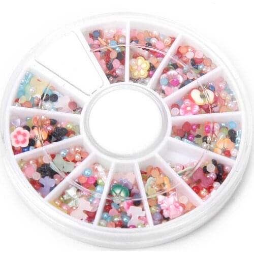 1200Pcs Nail Art Rhinestone Decorations Sequins Beads Round Diamonds w/ Case