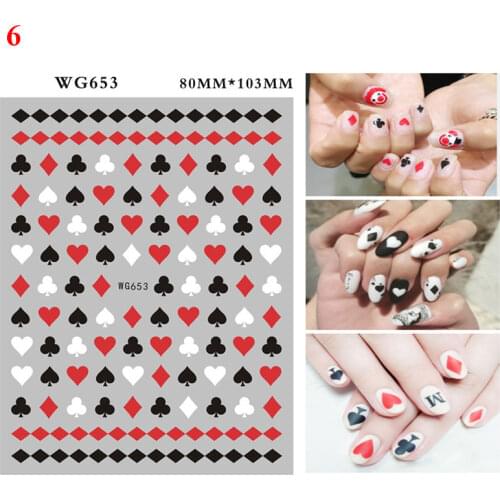 3D Square Plum Blossom Playing Card Nail Art Stickers Nail Decals Adhesive Manicure DIY Manicure Accessories Nail Stickers 2021