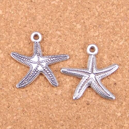 48pcs Charms marine starfish 25x26mm Antique Pendants,Vintage Tibetan Silver Jewelry,DIY for bracelet necklace