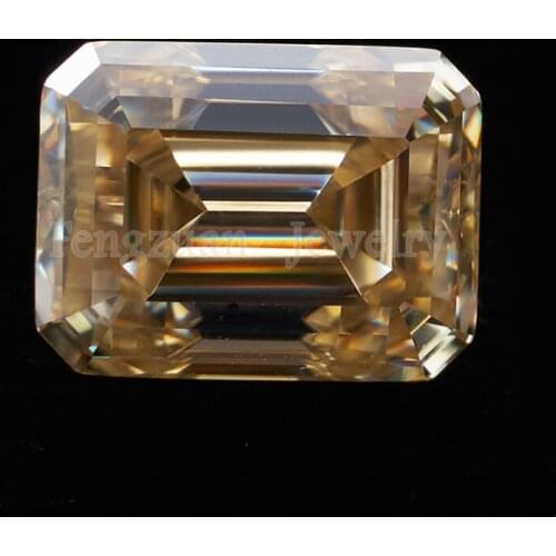 5x7mm Emerald Shape Loose Moissanites Stone Champagne Color Synthetic Gems Moissanites for 1 carat Women Rings