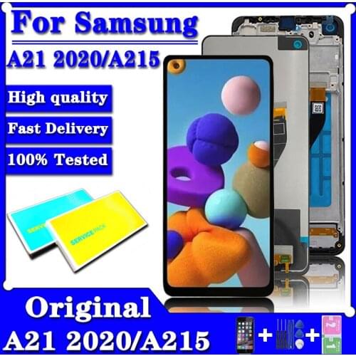6.5"Original LCD Display For Samsung Galaxy A21 lcd Touch Screen Digitizer Assembly With Frame For Samsung A21 2020 A215 SM-A215