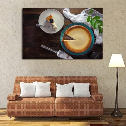 No Frame Cheesecake Canvas Art Modern Painting Printed And Poster Dinning Room Wall Decor Still Life Picture HD Printing