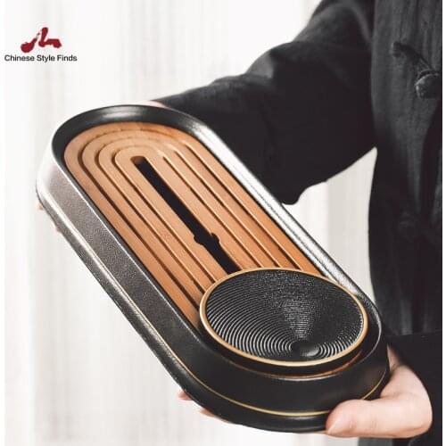 Tea Set Bamboo And Ceramic Tea Trays Tea Table ET Bamboo Tea Platters Kung Fu Tea Accessories