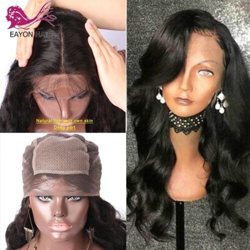 EAYON 5*4.5 Silk Base Full Lace Human Hair Wigs With Baby Hair Pre Plucked Straight Brazilian Remy Hair Lace Wig For Women
