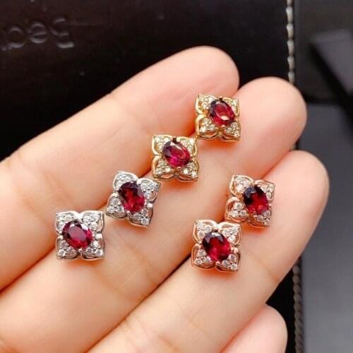 Elegant Gift For Your Mother New Arrive Garnet Earring Natural And Real 925 sterling silver Garnet Earring