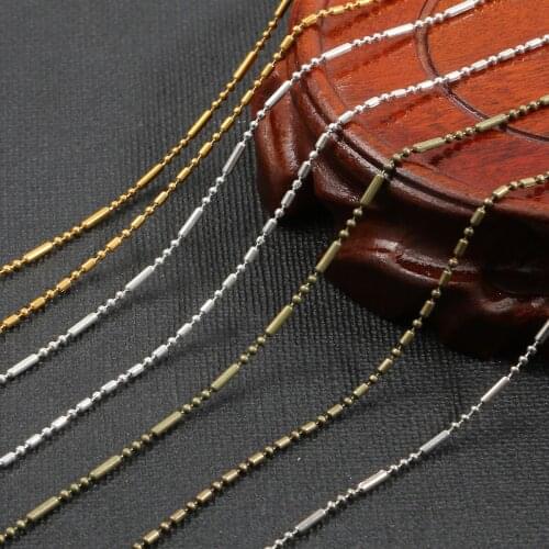 Hot Sale 1/5Meters 1.5mm Iron Ball Beads Bamboo Joint Link Chains For DIY Jewelry Making Materials Handmade Necklace Bracelet