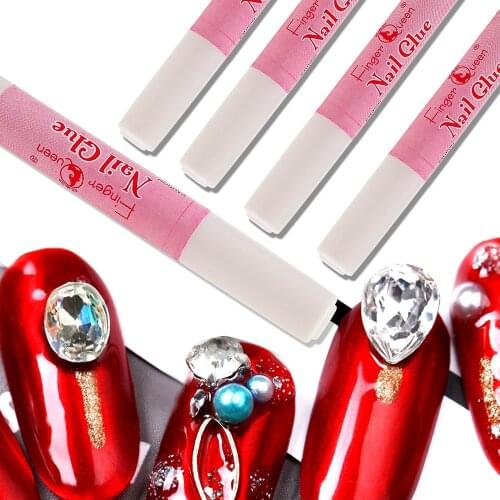 10Pcs 2g Nail Glue Professional Nail Adhesive Suitable Acrylic Glue Rhinestone Glue for Professional Salon or Home Use