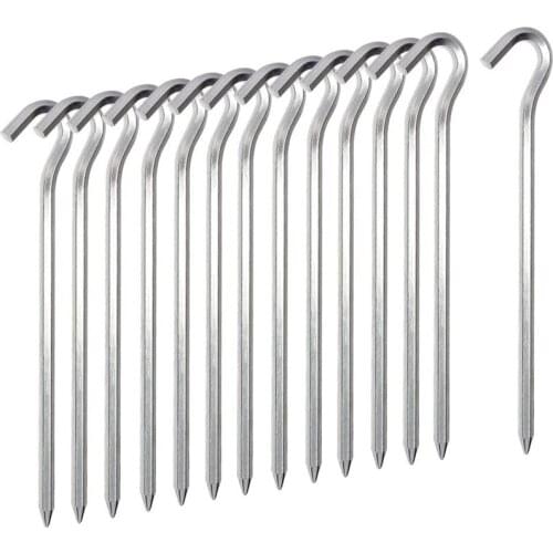 Tent Pegs 14 Pieces, 18Cm Metal Tent Hooks Pegs Pegs for Tents, Stakes Nails for Camping Awning Netting Tarpaulin