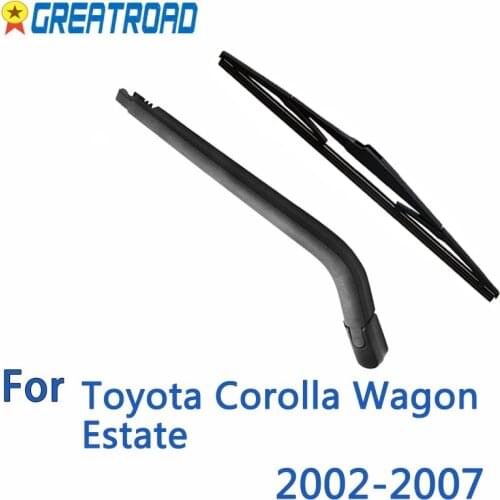 Wiper 14" Rear Wiper Blade & Arm Set Kit For Toyota Corolla Wagon Estate 2002 -2007 2003 2004 Windshield Windscreen Rear Window