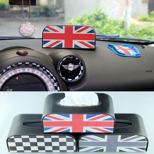 PU Leather Vintage Retro Style Car Tissue Box For BMW MINI Cooper Clubman Countryman Paceman Coupe Roadster One S