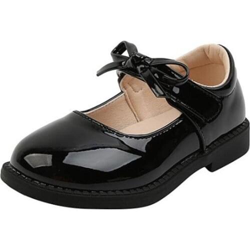 Princess Leather Shoes 2021 Spring New Girl Cute Single Shoes Flat Bow Performance Shoes