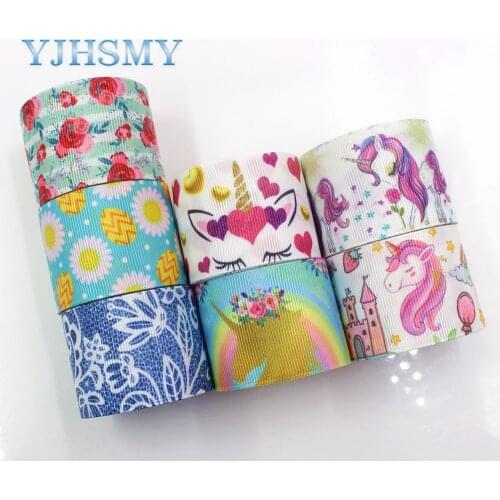 YJHSMY,I-19116-359,38mm 10yards flower Cartoon Ribbons Thermal transfer Printed grosgrain,DIY Handmade wrapping materials