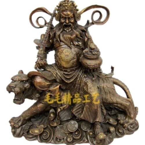 Antique Ming Dynasty Copper statue /sculpture,tiger &Fortuna,handmade crafts,Home Decoration,collection Decoration,Free Shipping