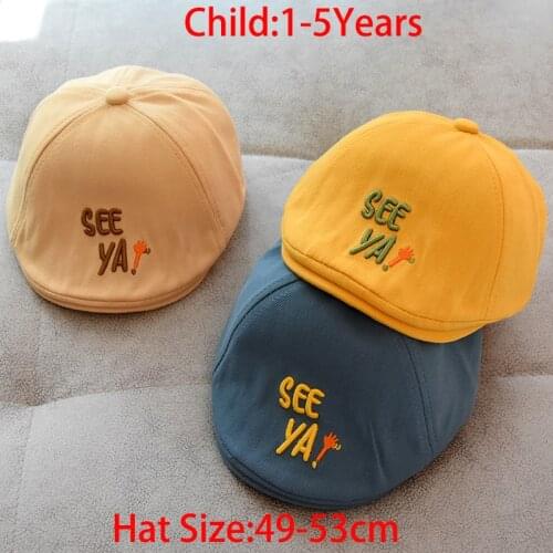Cute Kids Baby Beret Cotton Embroidery Baby Boy Girl Hats Infant Toddler Beanie Cap Children Summer Sun Baseball Peaky Blinders
