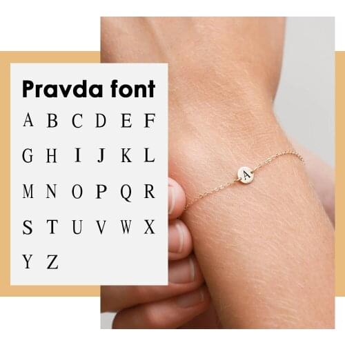 Visunion Minimalist Engraved Alphabet Bracelet 316L Stainless Steel 6MM Custom Bracelet Jewelry for Women Men Best Gift New