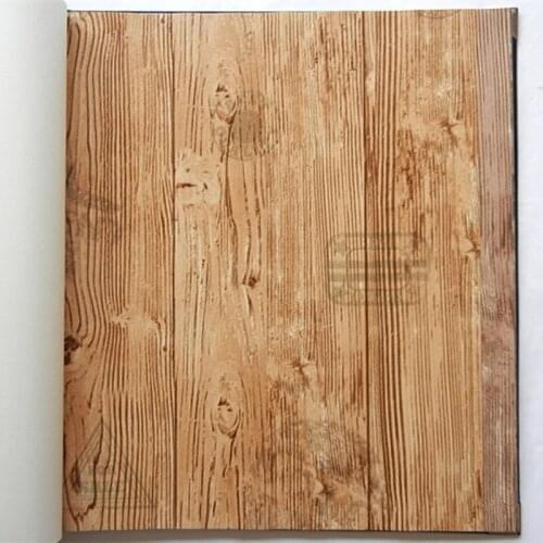 Wall Wood Grain Vintage Paper Roll Grey Brown Yellow 3d Loft Wallpaper For Walls Waterproof Vinyl Pvc Wallpapers For Shop Decor