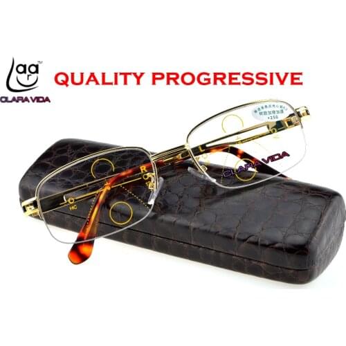 2019 New Clara Vida Progressive Multifocal Reading Glasses Mens See Near Far Ultra Light For Intelligence +1 +1.5 +2 +3 To +4