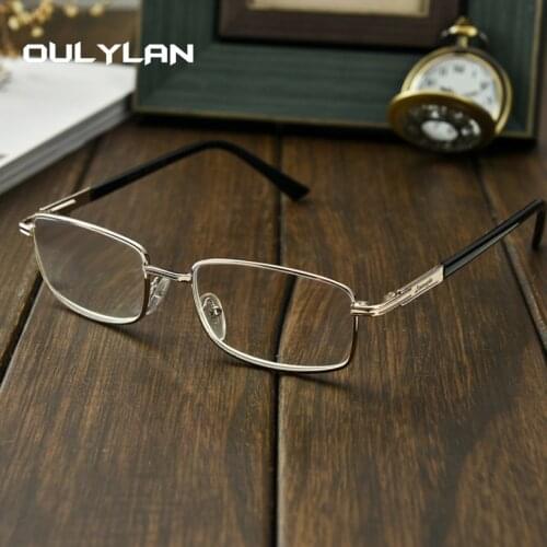 Oulyan Finished Myopia Glasses Women Men Short-sighted Spectacles Square Metal Eyeglasses Diopter -1.0 1.5 2.0 2.5 3.0 3.5 4.0