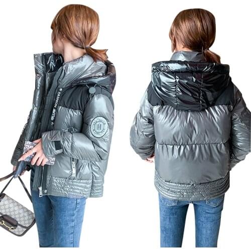 Winter Parker Down Jacket Women Shiny Solid Waterproof Duck Down Coat For Women 2021 Oversized Thick Warm Jackets Female CX1683