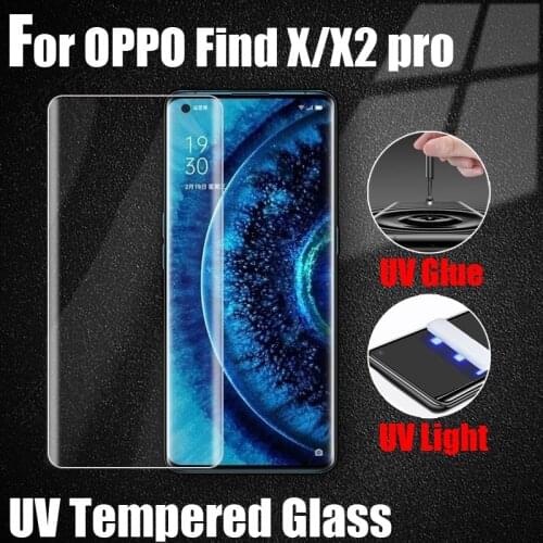 3D Ultra Clear Anti-Blue Matte UV Tempered Glass Film Screen Protector Coverage for OPPO Find X/X2 Pro UV Liquid Protective Film