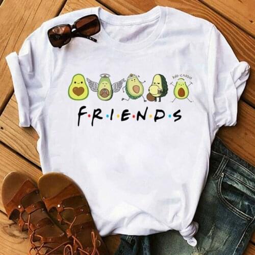 Avocado Vegan Women T Shirt 2020 Kawaii Cartoon Top Female TShirt Ulzzang Harajuku 90s Graphic O-neck Casual Ladies Tee Clothing